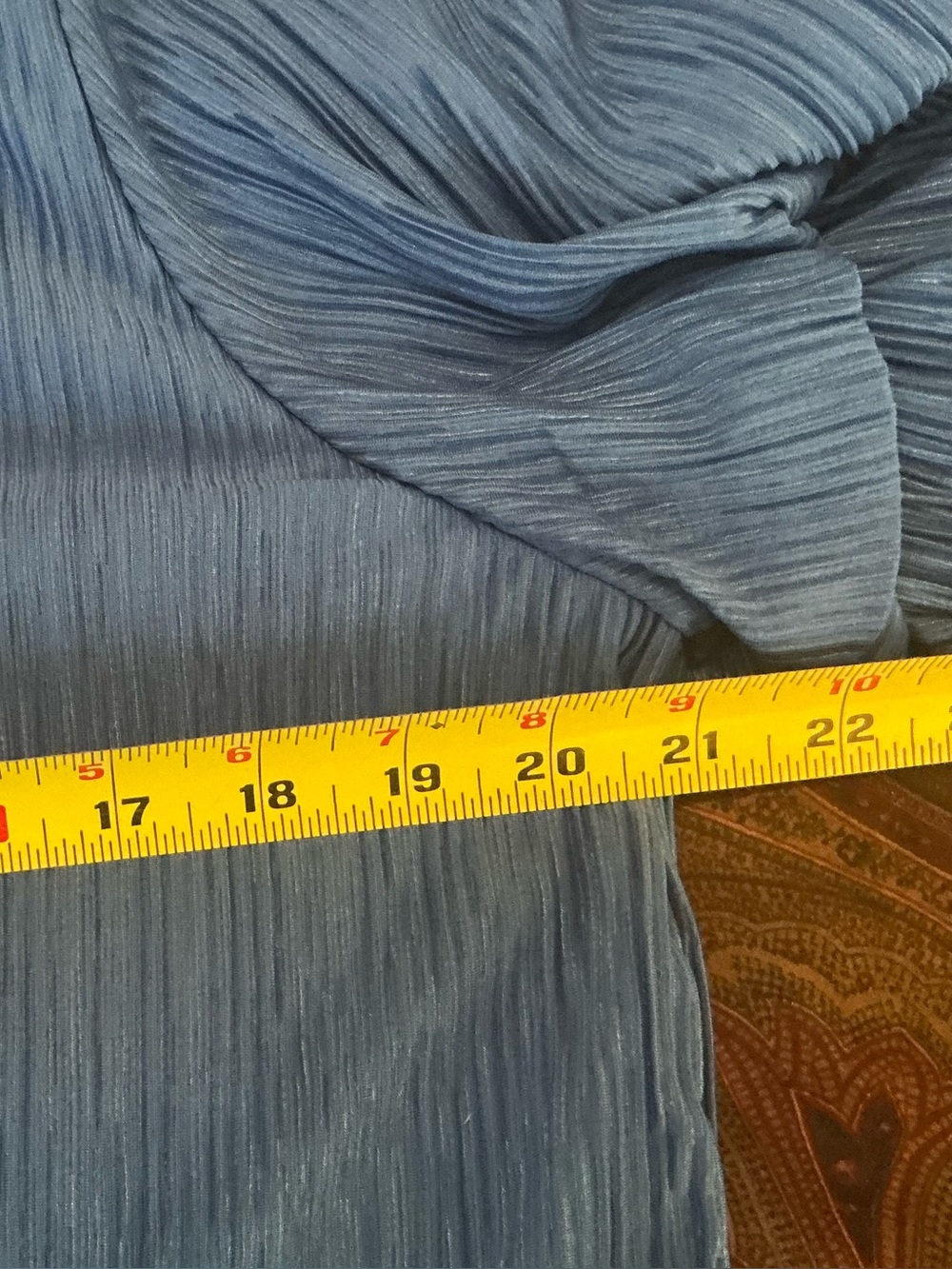 NEW with TAGS Chico's Size 2 or Large Blue Pleated V-Neck Tiered Sleeve Blouse - Picture 6 of 8